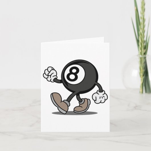 Carte Funny Comic Snooker Billard Player 8-ll (Devant)