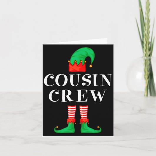 Carte Funny Cousin Crew Elf Christmas Elf Cousin Sweater (Devant)