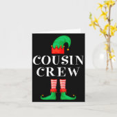 Carte Funny Cousin Crew Elf Christmas Elf Cousin Sweater (Fleur jaune)