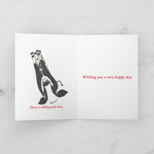 Carte Funny Cow Birthday Card, ajouter un nom, modifier (Intérieur)
