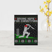 Carte Funny Cricket Player Driving Home For Christmas Sw (Fleur jaune)