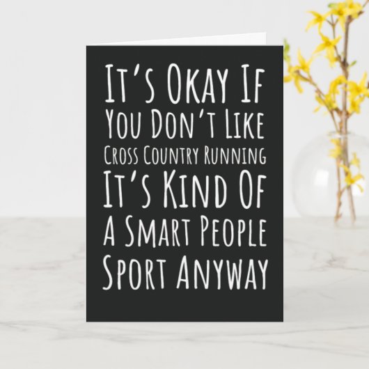 Carte Funny Cross-Country Runner Track Xc (Fleur jaune)