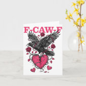 Carte Funny Crow F-caw-f Valentines Day Black Bird Fcawf (Fleur jaune)