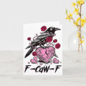 Carte Funny Crow F-caw-f Valentines Day Black Bird Fcawf (Fleur jaune)
