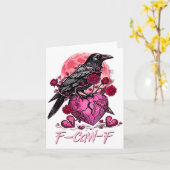 Carte Funny Crow F-caw-f Valentines Day Black Bird Fcawf (Fleur jaune)