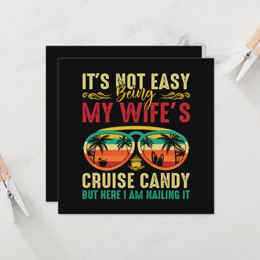 Carte Funny Cruise Candy Husband (Devant/Arrière en situation)