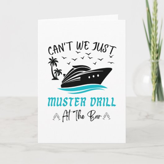 Carte Funny Cruise Muster Drill Drinking Design  (Devant)