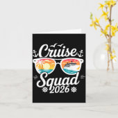 Carte Funny Cruise Squad 2026 Summer Vacation Matching F (Fleur jaune)