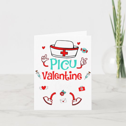 Carte Funny Cu Valentines Day Nurse Crew Family Group  (Devant)