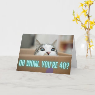 Carte Funny Curious Chat 40e anniversaire