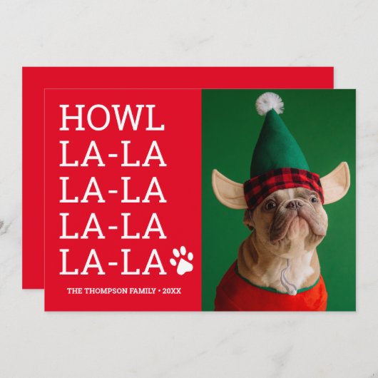 Carte Funny Custom Chig Photo Howl la la la la (Devant / Derrière)