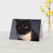 Carte Funny Custom "From the Cat" Anniversaire (Fleur jaune)