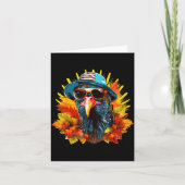 Carte Funny Cute Autumn Thanksgiving Turkey Christmas Au (Devant)