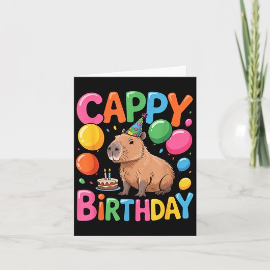 Carte Funny Cute Capy Capybara Animal Birthday Party Sup (Devant)