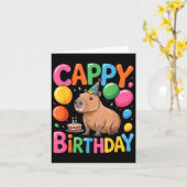 Carte Funny Cute Capy Capybara Animal Birthday Party Sup (Fleur jaune)