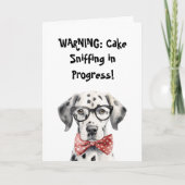 Carte Funny Cute Dalmatian Peeking Dog Birthday Folded (Devant)