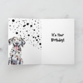 Carte Funny Cute Dalmatian Peeking Dog Birthday Folded (Intérieur)