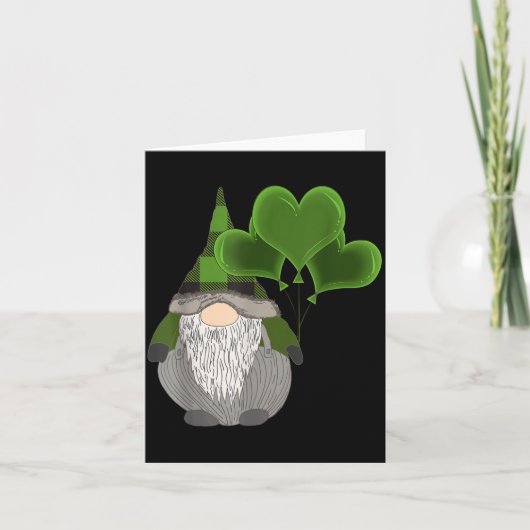 Carte Funny Cute Irish Gnome St Patricks Day Heart Ballo (Devant)