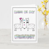 Carte Funny Cute Llama Pun Saint Valentin (Fleur jaune)