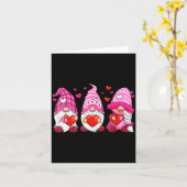 Carte Funny Cute Three Gnomies Nk Hearts Matching Vale  (Fleur jaune)