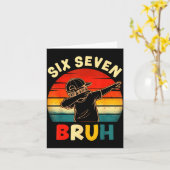 Carte Funny Dabbing Boy Six Seven Bruh 67 Meme 6 7 Slang (Fleur jaune)