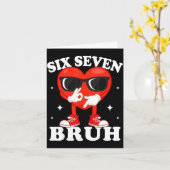 Carte Funny Dabbing Heart Bruh 67 Mème de la Saint-Valen (Fleur jaune)