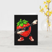 Carte Funny Dabbing Strawberry Été Fruit Lover Hommes Wo (Fleur jaune)