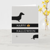 Carte Funny Dachshund Halloween (Fleur jaune)