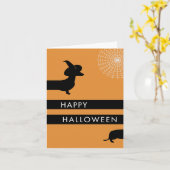Carte Funny Dachshund Halloween (Fleur jaune)