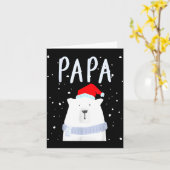 Carte Funny Dad Bear Christmas Saint Hat Couples Family  (Fleur jaune)