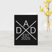 Carte Funny Dad Est 2025 For New Dad Husband Baby Announ (Fleur jaune)