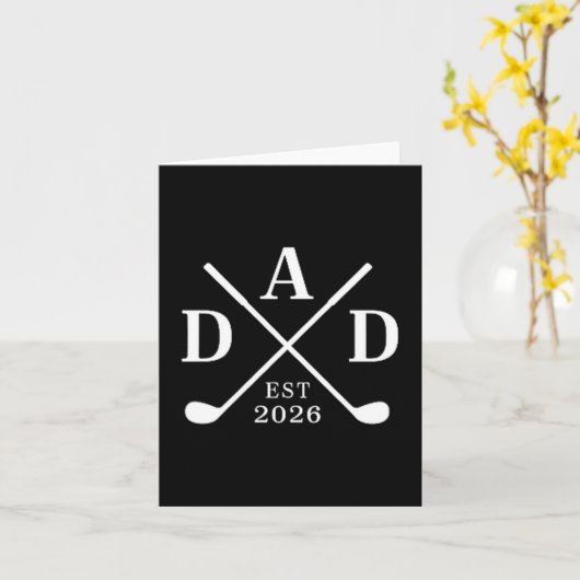 Carte Funny Dad Est. 2026 Father 2026 Loading New Dad Go (Fleur jaune)