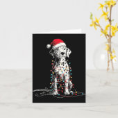 Carte Funny Dalmatian Christmas Graphics Dog Lights Love (Fleur jaune)