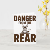 Carte Funny Danger From The Rear, Humor Women Attitude  (Fleur jaune)