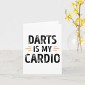 Carte Funny Darts est mon Cardio - Cadeau de joueur de f (Fleur jaune)