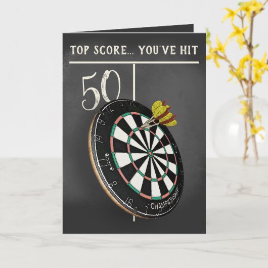 Carte Funny Darts Players (Fleur jaune)