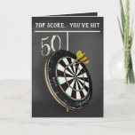 Carte Funny Darts Players<br><div class="desc">La carte parfaite pour les cartes d'anyone ! Send them a top birthday score with this cool dartboard design or change the chalkboard style text inside and out to create the ideal personalized card for any.</div>