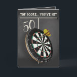 Carte Funny Darts Players<br><div class="desc">La carte parfaite pour les cartes d'anyone ! Send them a top birthday score with this cool dartboard design or change the chalkboard style text inside and out to create the ideal personalized card for any.</div>