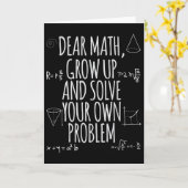 Carte Funny Dear Math Grow Up Quote Problem Solver (Fleur jaune)