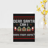 Carte Funny Dear Santa Can I Work From Home Ugly Christm (Fleur jaune)