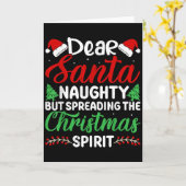 Carte Funny Dear Santa Naughty But Spreading Christmas  (Fleur jaune)