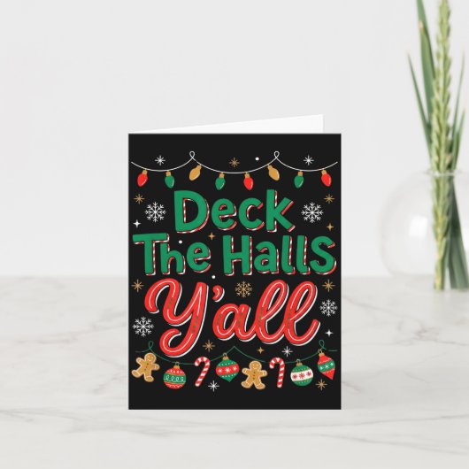 Carte Funny Deck The Halls Y’all Christmas Humor  (Devant)