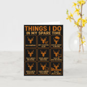 Carte Funny Deer Hunter Things I Do Hunting In My Spare  (Fleur jaune)