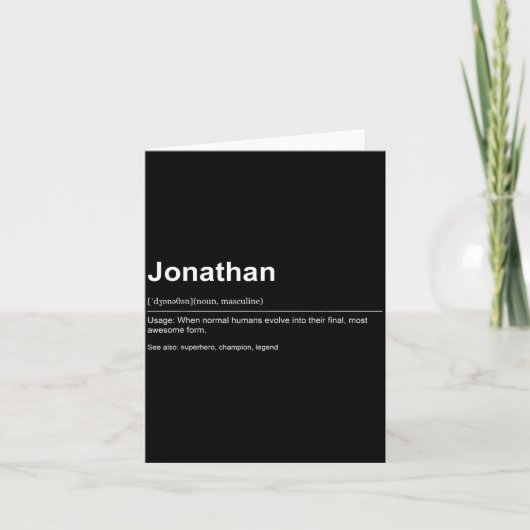 Carte Funny Definition Quote For The Name Jonathan _  (Devant)