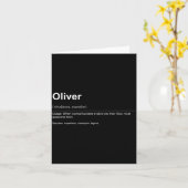 Carte Funny Definition Quote For The Name Oliver _  (Fleur jaune)
