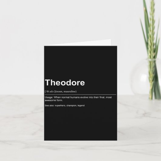 Carte Funny Definition Quote For The Name Theodore _ (Devant)
