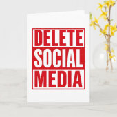 Carte Funny Delete Social Media Anti Internet Minimalist (Fleur jaune)