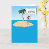Carte Funny Desert Island Beldate d'anniversaire (Fleur jaune)