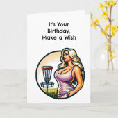 Carte Funny Disc Golf Humour Anniversaire (Fleur jaune)