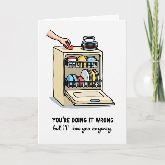 Carte Funny Dishwasher Wrong Love Card (Devant)